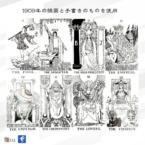 Black and White Rider Waite Tarot Deck