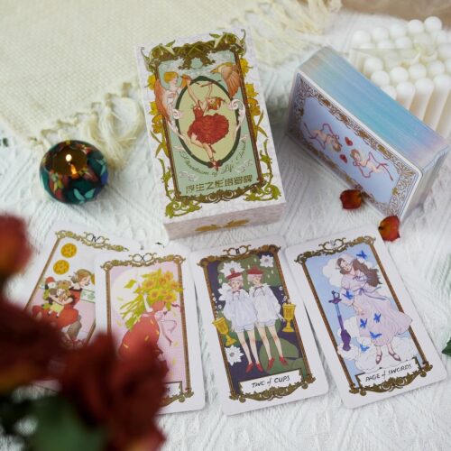 Embark on a captivating journey with the Phantasm of Life Tarot, a spellbinding deck that transcends the ordinary. Crafted with meticulous detail, each card is a visual symphony, blending traditional symbolism with a touch of the mystical. This enchanting deck resonates on both intuitive and intellectual levels, inviting you to explore the phantasmagoric realms of life's mysteries. The cards weave a tale of cosmic energies, inviting you to connect with the unseen forces that shape your destiny. Feel the intuitive pull as you dive into the rich symbolism, unlocking the secrets that lie beneath the surface. Every shuffle becomes a dance with the magical unknown, revealing insights that guide and inspire. Immerse yourself in the Phantasm of Life Tarot, where each draw tells a story, and every image is a portal to the extraordinary. Illuminate your path with this captivating deck, a companion on your mystical journey towards self-discovery. Your destiny awaits in the cards; embrace the magic. - 78 cards - Card Stock: Linen-texture Matte-coated 350gsm Card Stock - Card Gilding: Holographic Silver Gilded Edge - Gold foil stamping on the face and back of each card - Guidebook: Chinese & English Guidebook included in the package